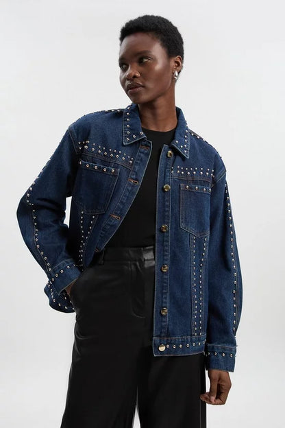 Denim Studded Jacket