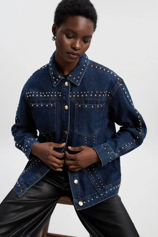 Denim Studded Jacket