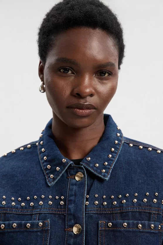 Denim Studded Jacket