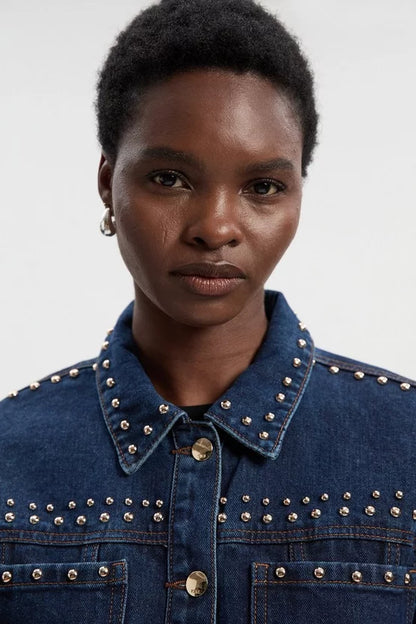 Denim Studded Jacket