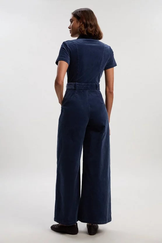 Stretch Cord Wide Leg Jumpsuit