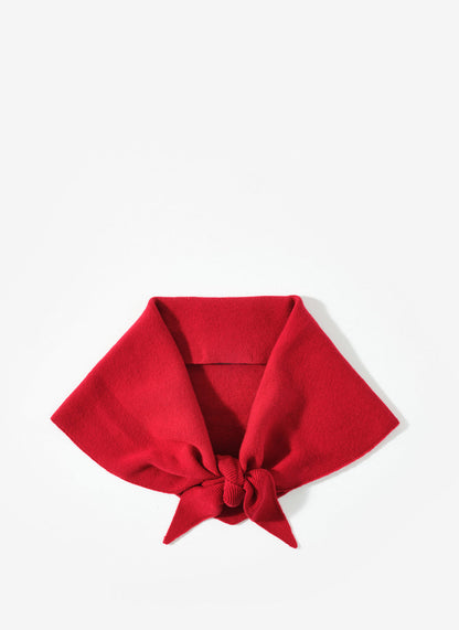 Red Cotton Blend Triangle Knit Scarf