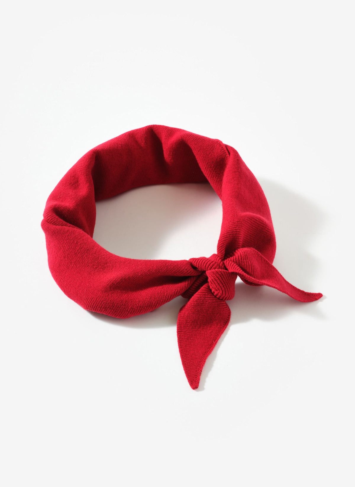 Red Cotton Blend Triangle Knit Scarf
