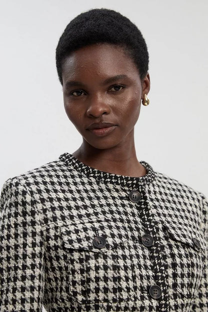 Tailored Pocket Front Midi Dress