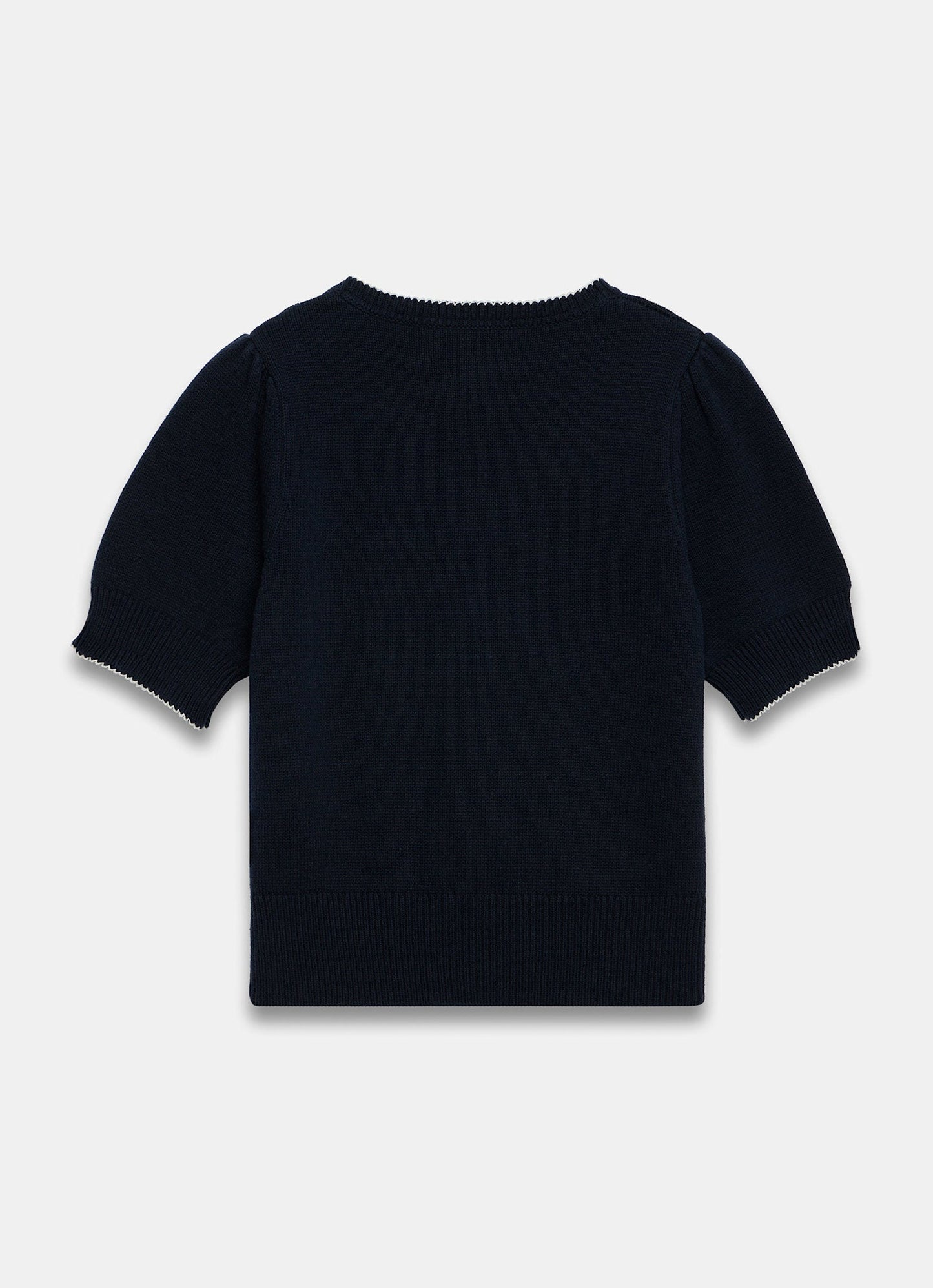 Navy Bow Detail Knit Top