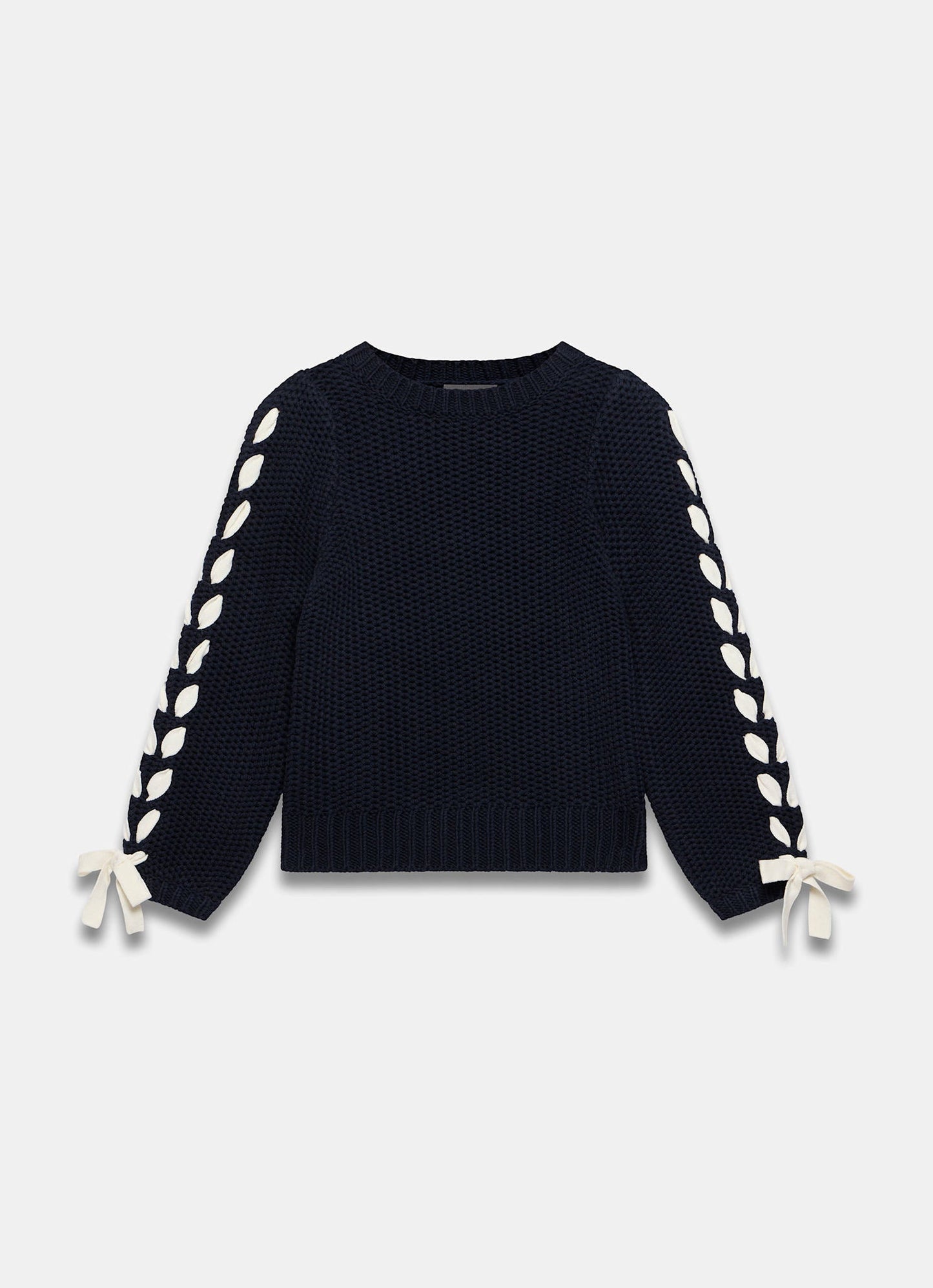 Navy Cotton Blend Ribbon Detail Jumper