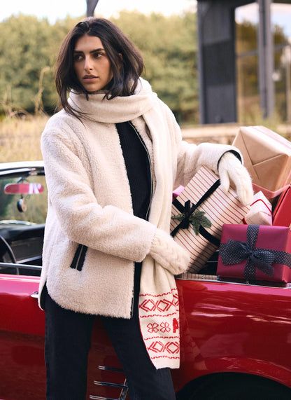 Neutral Borg Zip Jacket