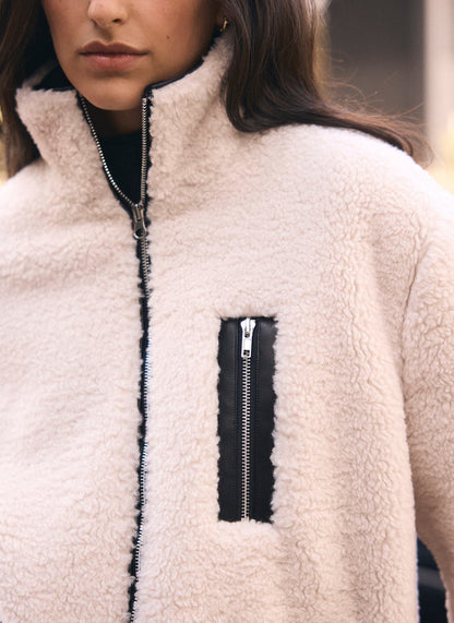 Neutral Borg Zip Jacket