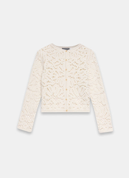Cream Crochet Knit Jacket
