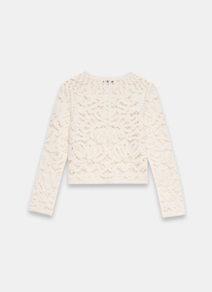 Cream Crochet Knit Jacket
