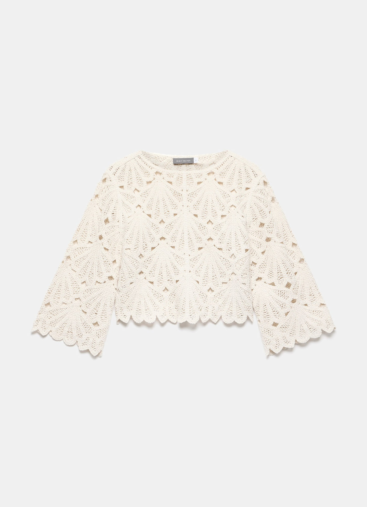 Neutral Crochet Knit Top
