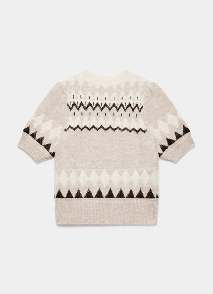 Neutral Sequin Fairisle Top