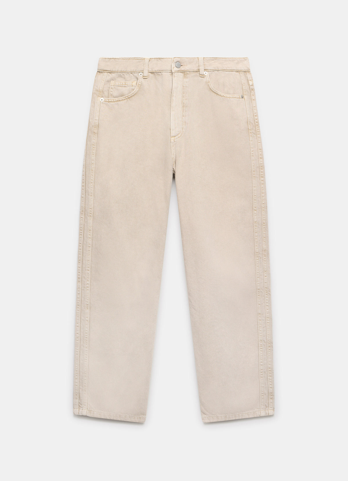 Neutral Relaxed Tapered Boyfriend Jeans