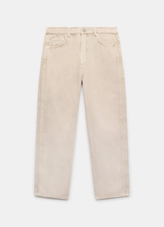 Neutral Relaxed Tapered Boyfriend Jeans