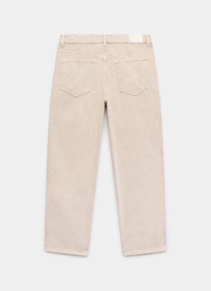 Neutral Relaxed Tapered Boyfriend Jeans