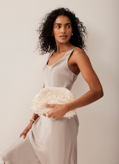 Neutral Satin Slip Dress