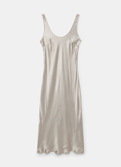 Neutral Satin Slip Dress