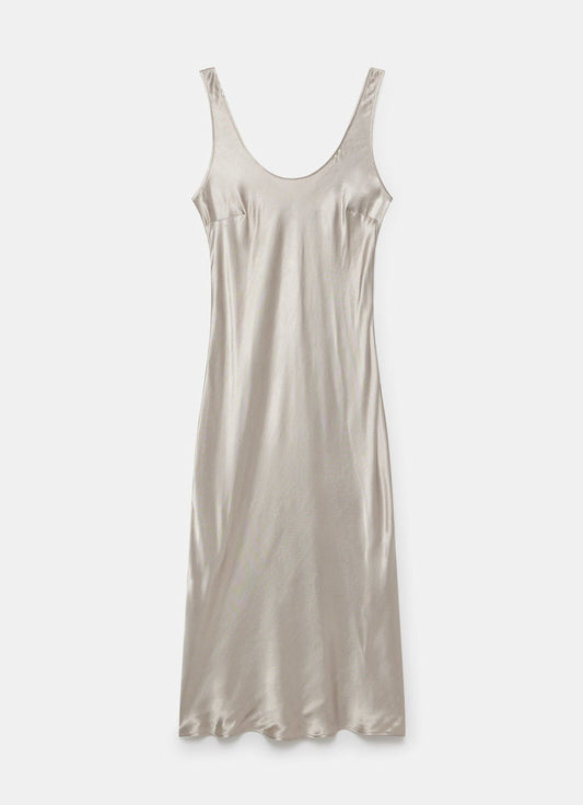 Neutral Satin Slip Dress