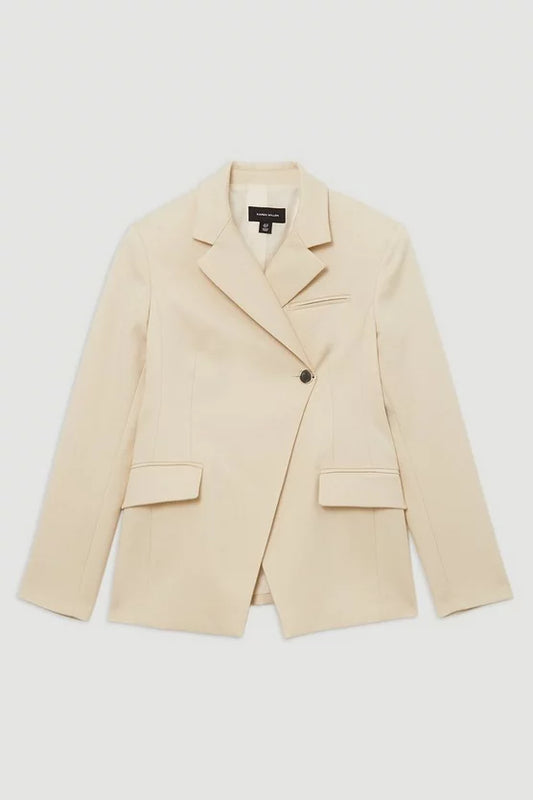 Soft Structured Asymmetric Tailored Single Breasted Blazer