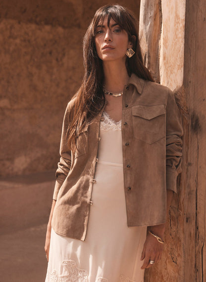 Neutral Suede Shirt