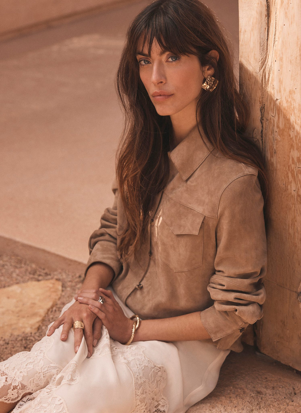 Neutral Suede Shirt