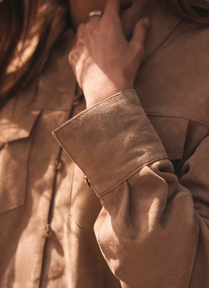 Neutral Suede Shirt