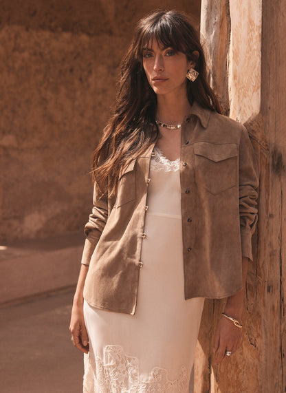 Neutral Suede Shirt