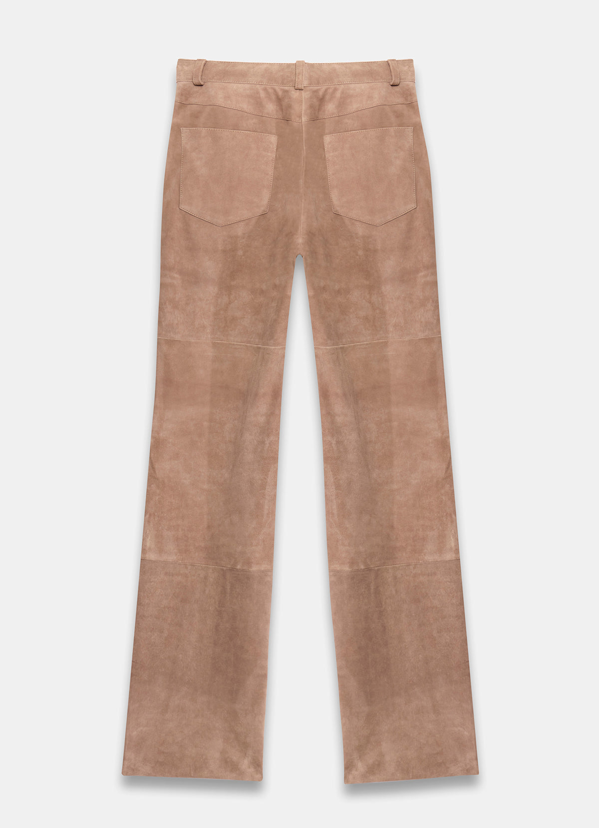 Neutral Suede Straight Trousers