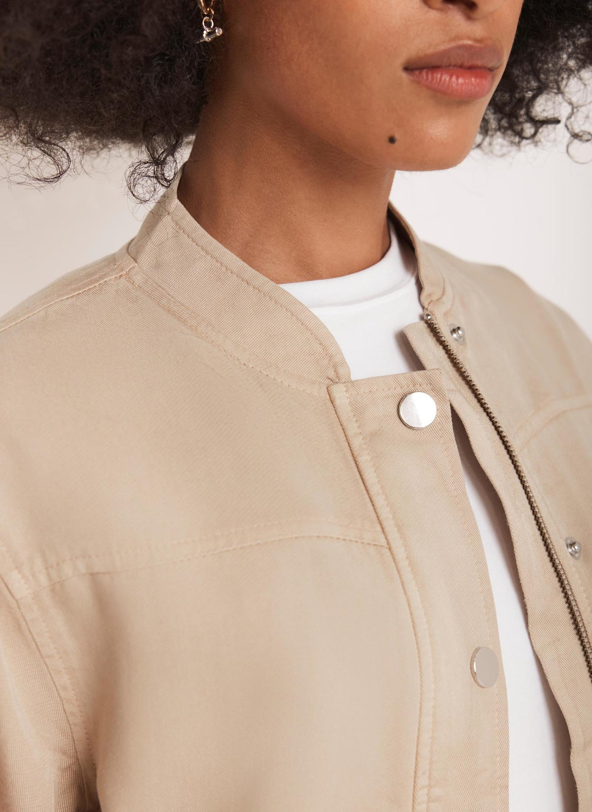 Neutral Washed Bomber Jacket