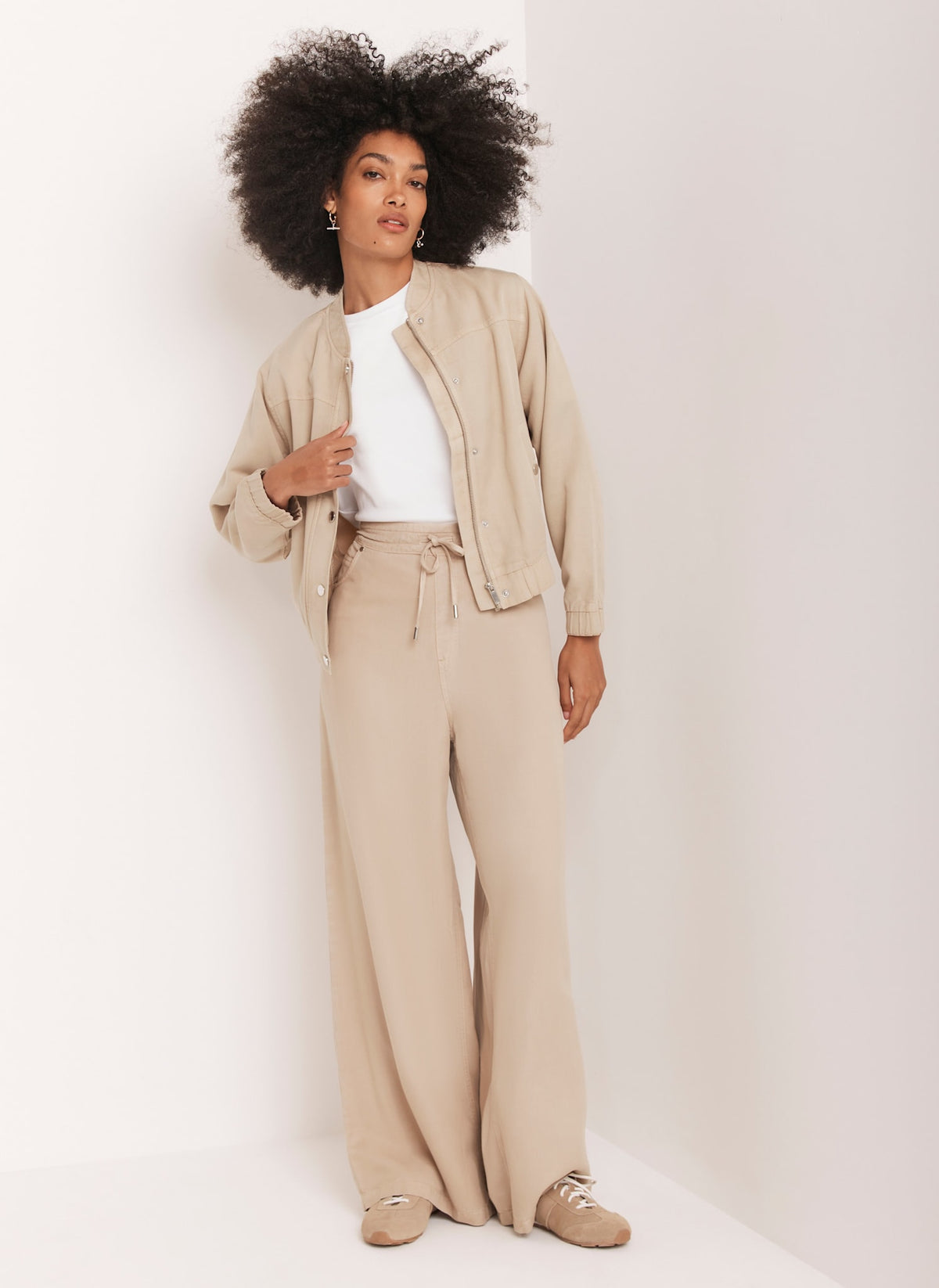 Neutral Washed Bomber Jacket