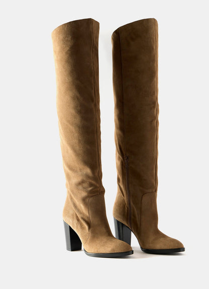 Brown Suede Long Boots