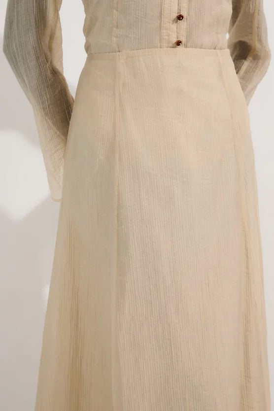 Crinkle Georgette Woven Maxi Skirt