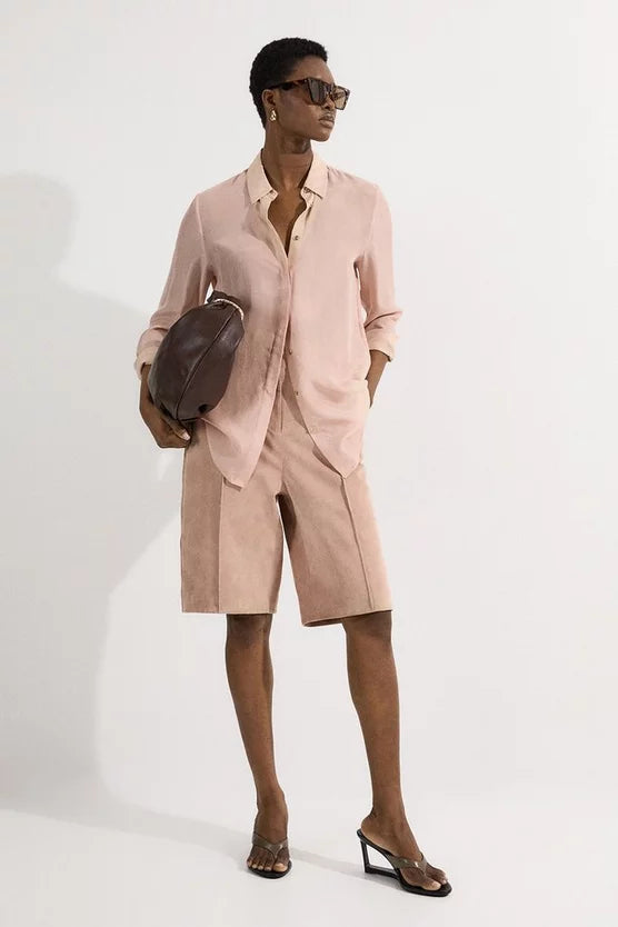 Suede Tailored Longline Short