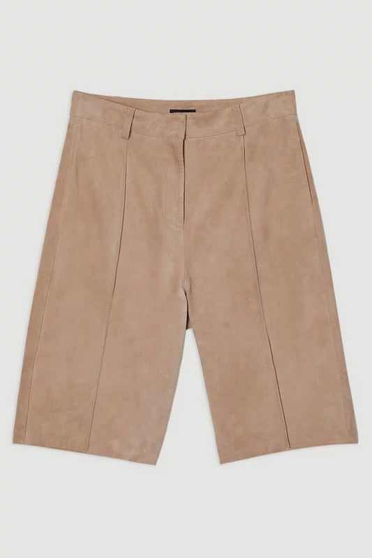 Suede Tailored Longline Short