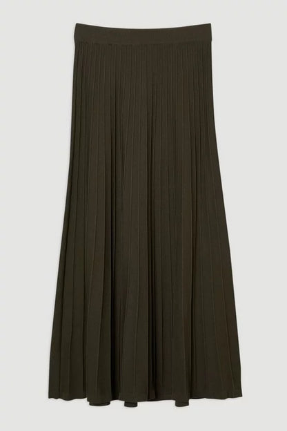 High Waisted Textured Knit Full Maxi Skirt