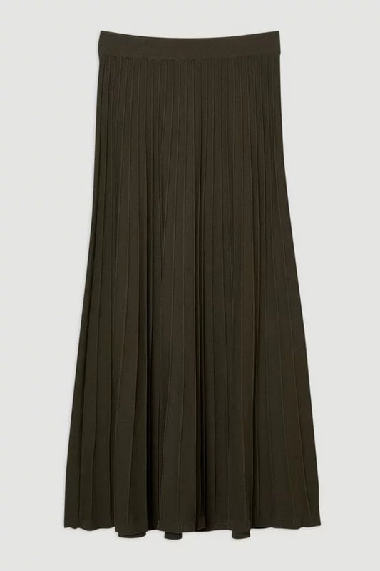 High Waisted Textured Knit Full Maxi Skirt