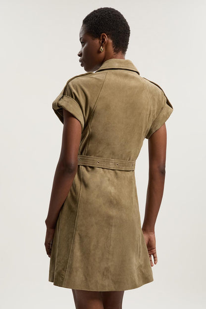 Suede Utility Mini Dress