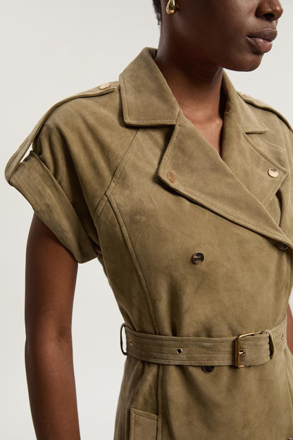 Suede Utility Mini Dress