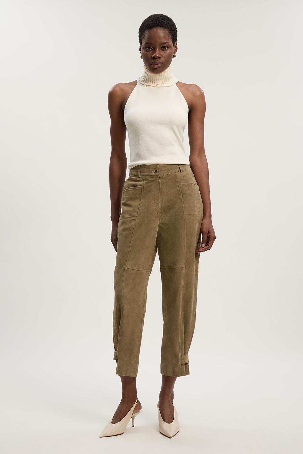 Suede Utility Trousers