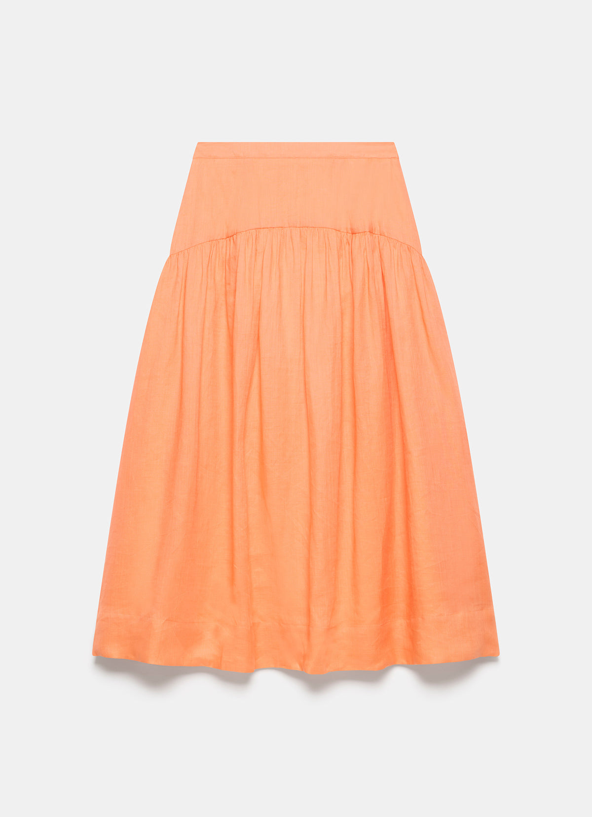 Orange Drop Waist Maxi Skirt