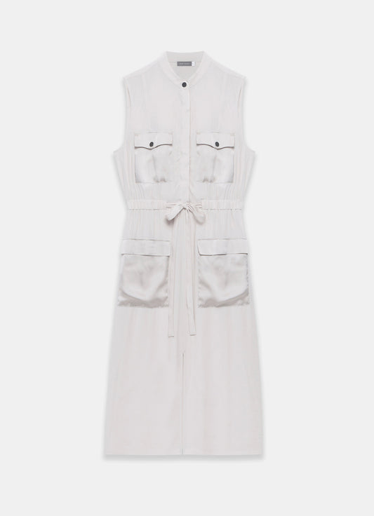 Neutral Utility Midi Dress