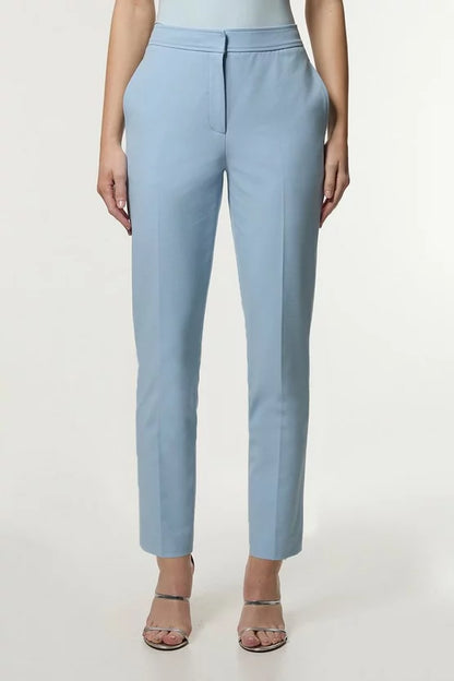 Compact Stretch Stab Stitch Tailored Straight Leg Trouser