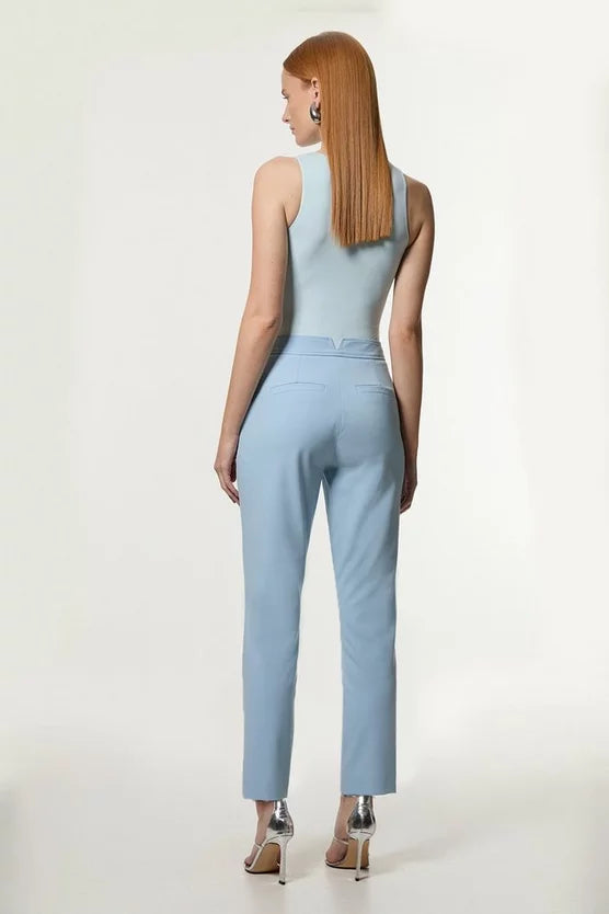 Compact Stretch Stab Stitch Tailored Straight Leg Trouser