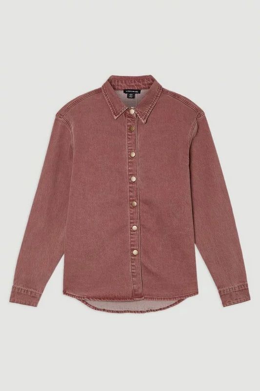Coloured Denim Button Jacket