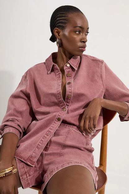 Coloured Denim Button Jacket