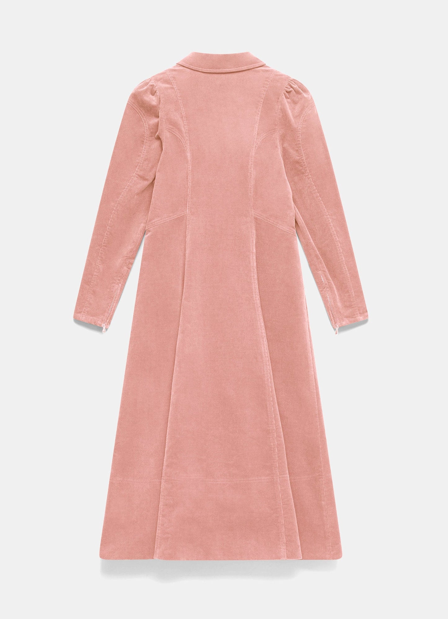 Pink Corduroy Midi Dress