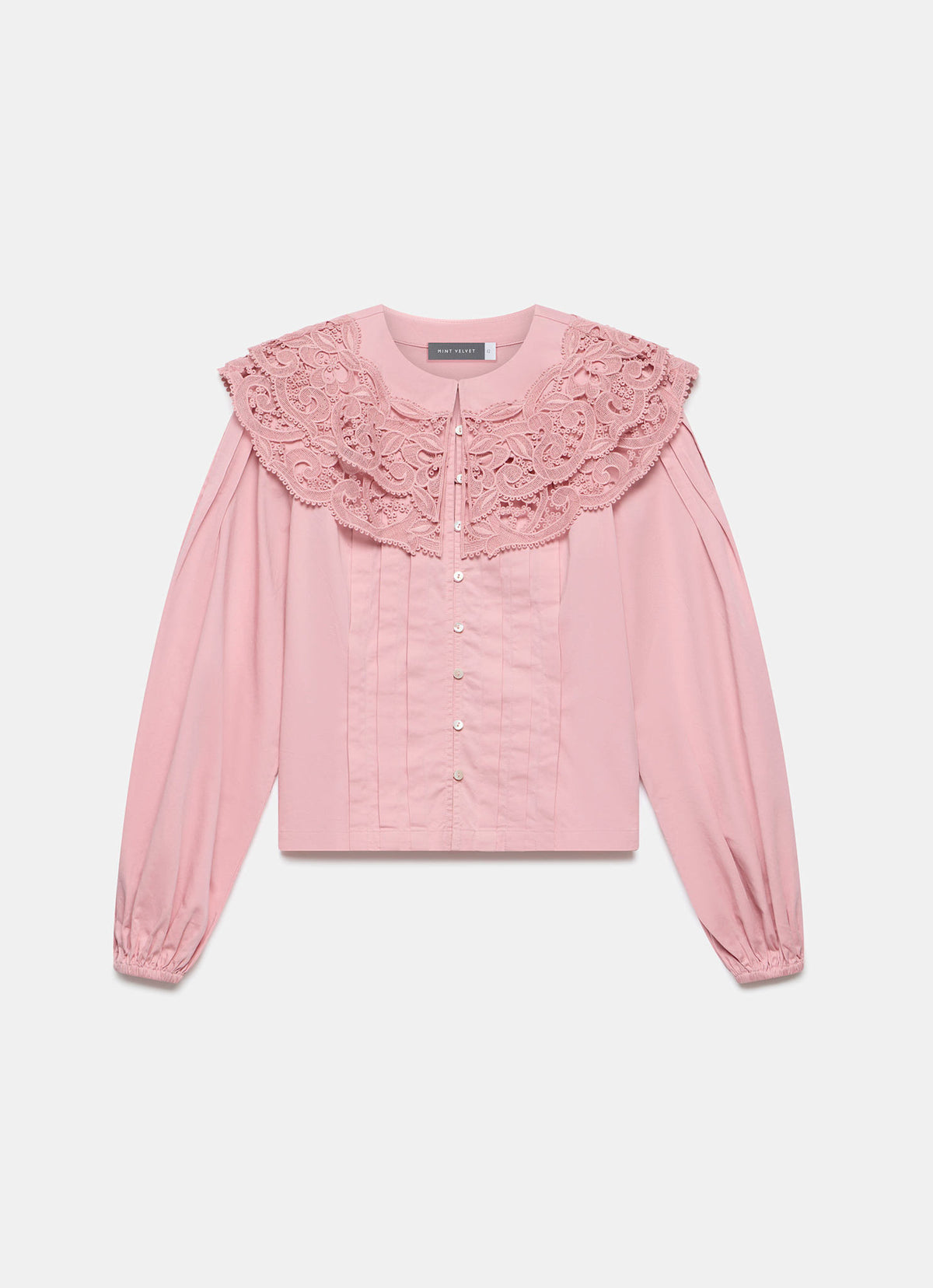 Pink Statement Collar Blouse