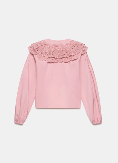 Pink Statement Collar Blouse