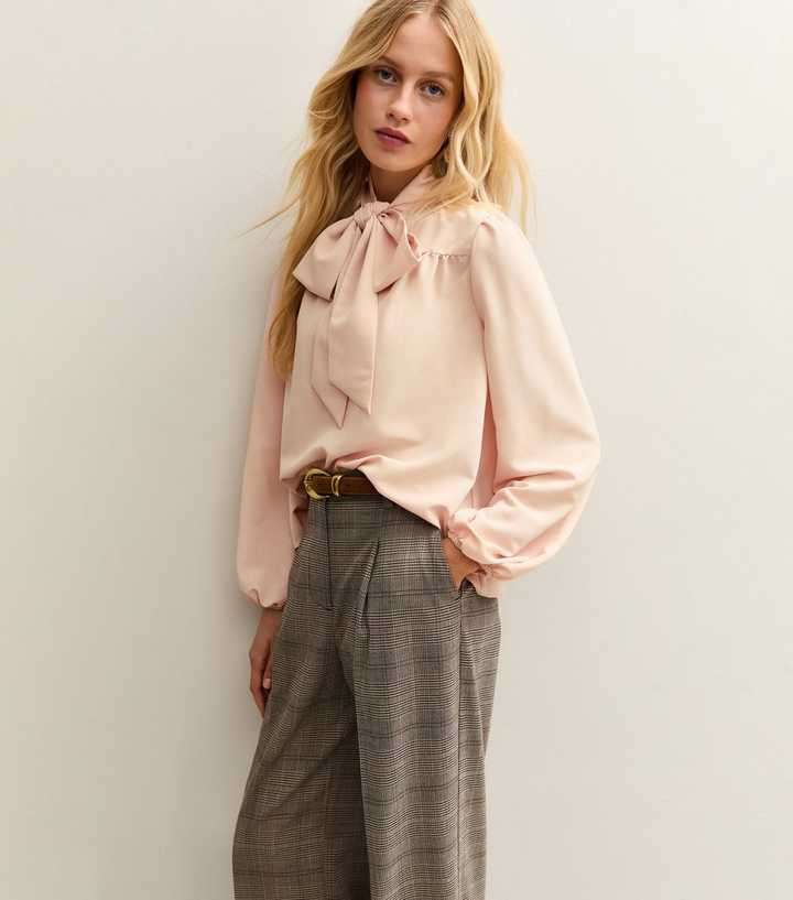Pink Pussybow Neck Blouse