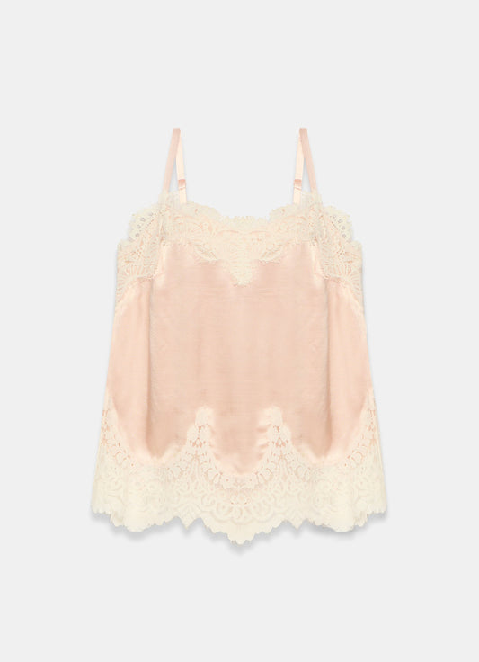 Pink Satin Camisole Top